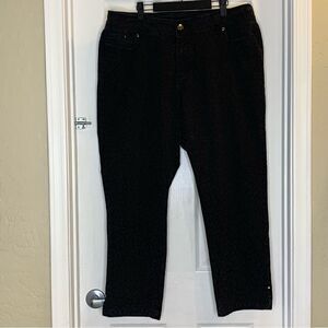Venezia Skinny Jeans Black Leopard Print Size 20